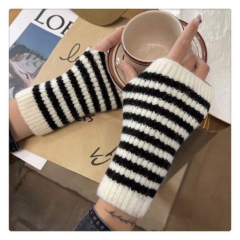 Short Striped Fingerless Glove - Fingerless Glove Knit review and price
